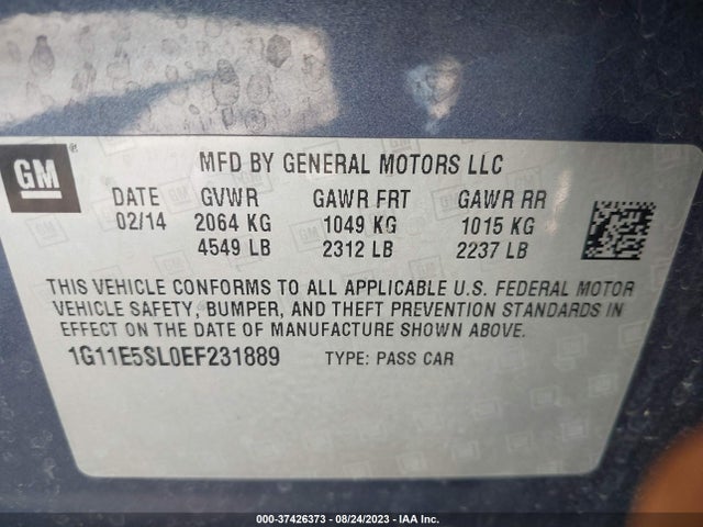 Chevrolet MALIBU LT 2014 1G11E5SL0EF231889 Image 9
