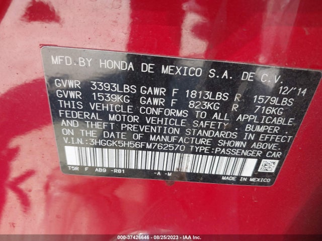 Honda FIT LX 2015 3HGGK5H56FM762570 Image 11