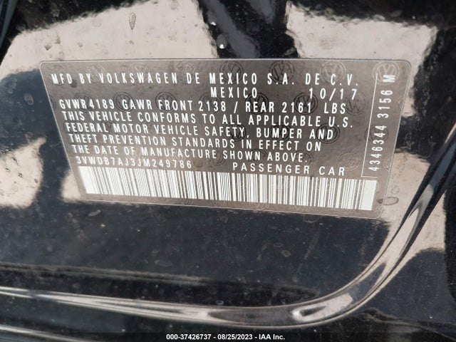 3VWDB7AJ3JM249786 Volkswagen Jetta 1.4t Se