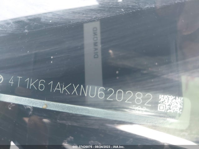 2022 TOYOTA CAMRY XSE VIN: 4T1K61AKXNU620282
