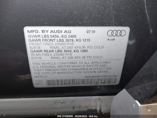 2019 AUDI Q5 WA1ANAFY0K2141743 Photo 8