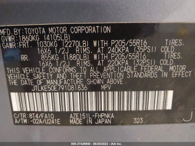 2009 SCION XB VIN: JTLKE50E791081836