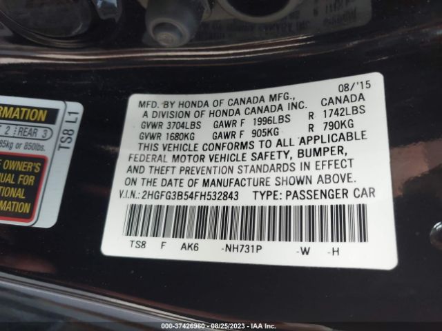 2HGFG3B54FH532843 Honda Civic Coupe Lx