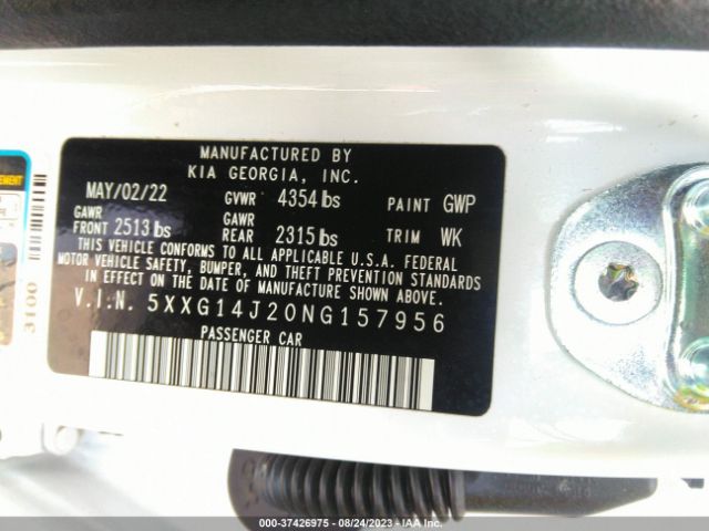 5XXG14J20NG157956 KIA K5 LXS