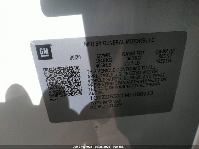 Chevrolet MALIBU LT 2021 1G1ZD5ST1MF008913 Image 15