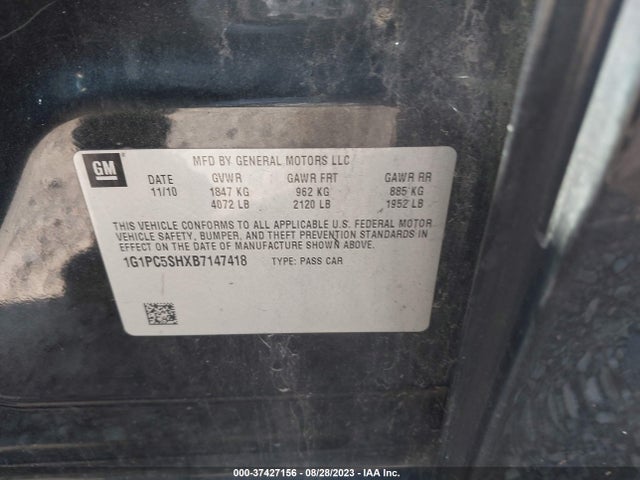2011 CHEVROLET CRUZE LS VIN: 1G1PC5SHXB7147418