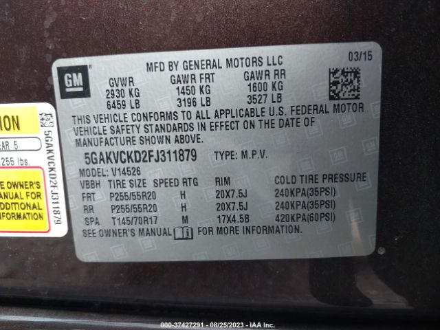 5GAKVCKD2FJ311879 Buick Enclave Premium