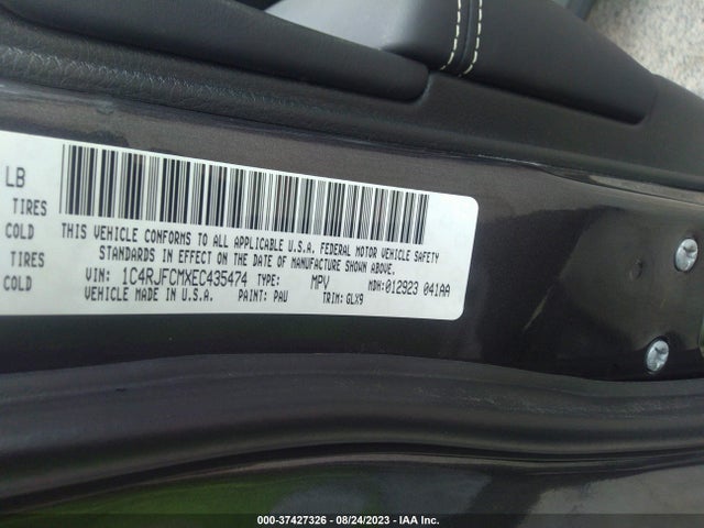 2014 JEEP GRAND CHEROKEE OVERLAND VIN: 1C4RJFCMXEC435474