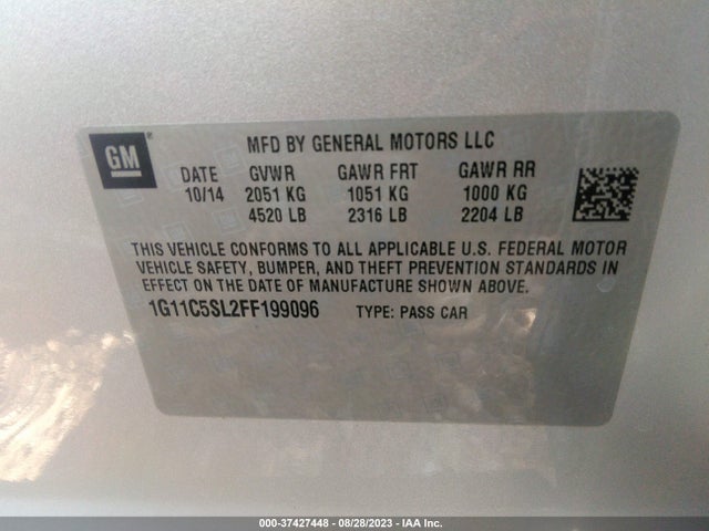 Chevrolet MALIBU LT 2015 1G11C5SL2FF199096 Image 9