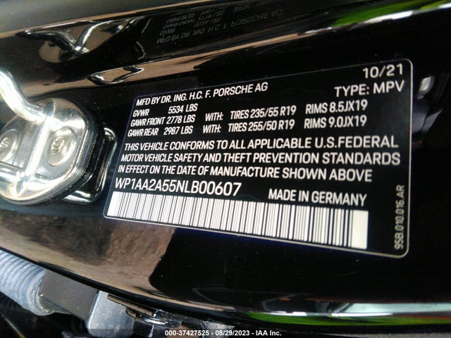 2022 PORSCHE MACAN WP1AA2A55NLB00607 Photo 8