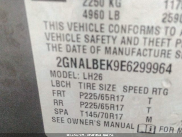 Chevrolet EQUINOX 1LT 2014 2GNALBEK9E6299964 Image 9