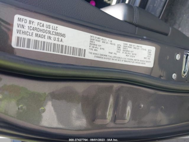 1C4RDHDG9LC380945 Dodge DURANGO GT