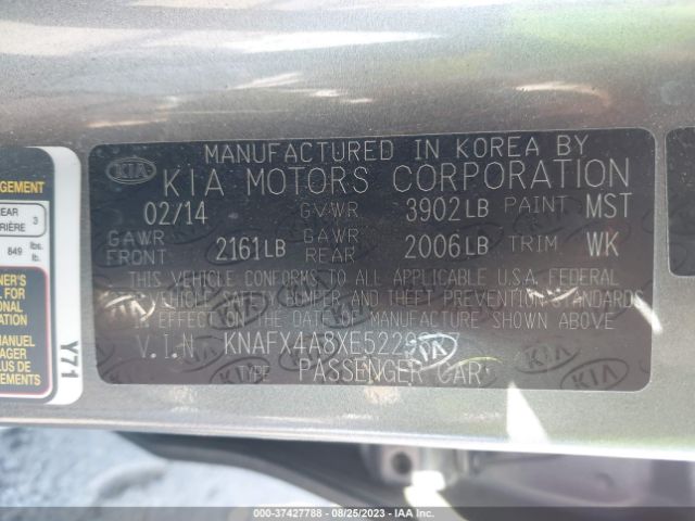 KNAFX4A8XE5229827 KIA FORTE EX