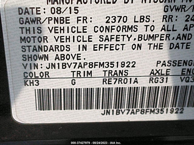 JN1BV7AP8FM351922 Infiniti Q50