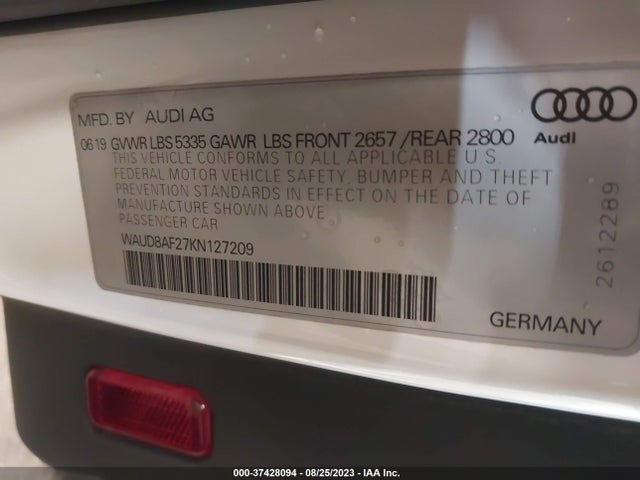 WAUD8AF27KN127209 Audi A6 PREMIUM