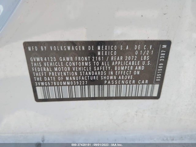 3VWG57BU0MM039227 Volkswagen Jetta Sel Premium