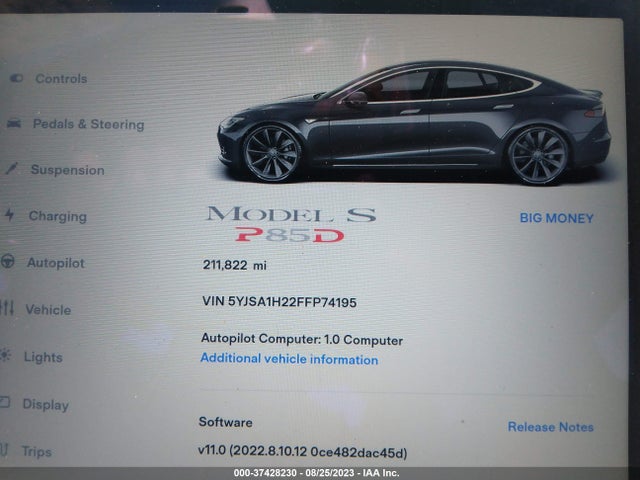 5YJSA1H22FFP74195 Tesla Model S 85d/p85d/70d/90d/p90d