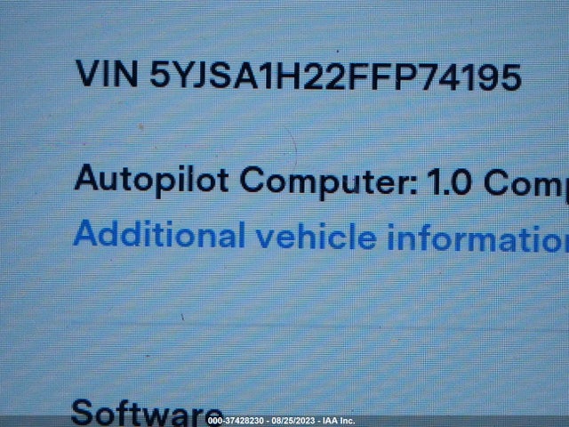5YJSA1H22FFP74195 Tesla Model S 85d/p85d/70d/90d/p90d