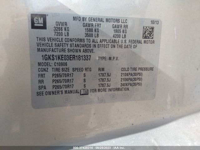 1GKS1KE03ER181337 GMC Yukon Xl Slt