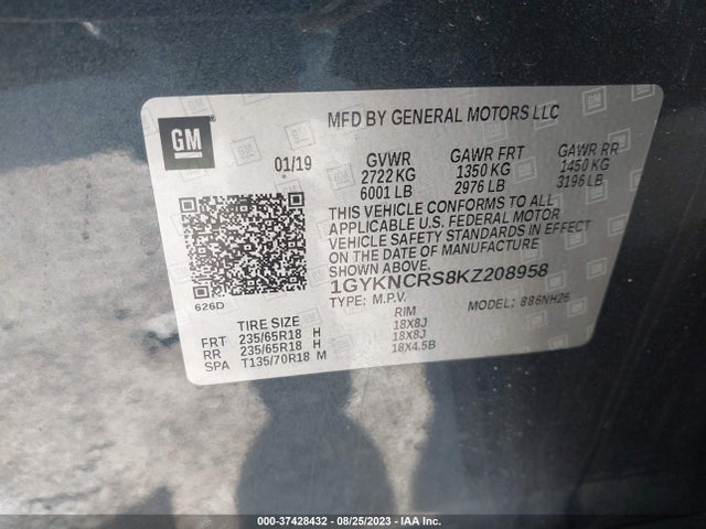 1GYKNCRS8KZ208958 Cadillac Xt5 Luxury Fwd