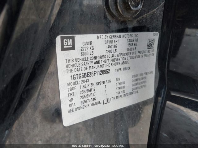 1GTG6BE38F1120952 GMC Canyon 4wd Sle