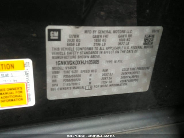Chevrolet Traverse Lt 2017 1GNKVGKDXHJ105905 Image 9