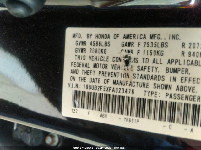 19UUB2F5XFA023476 Acura Tlx V6 Tech