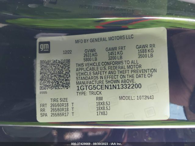 1GTG5CEN1N1332200 GMC Canyon 2wd Elevation