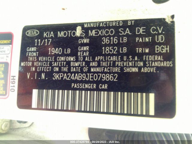 3KPA24AB9JE079862 KIA RIO LX