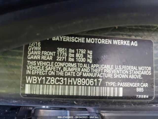WBY1Z8C31HV890617 BMW I3