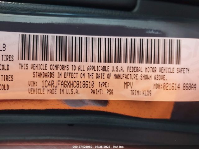 1C4RJFAGXHC818610 Jeep Grand Cherokee Altitude