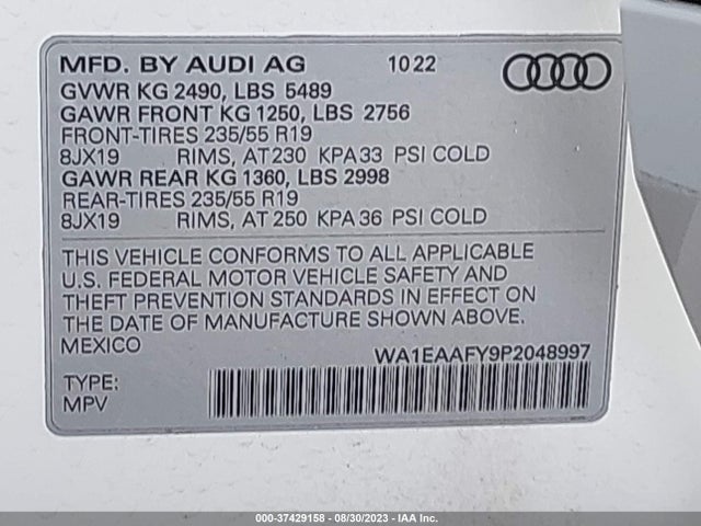 WA1EAAFY9P2048997 Audi Q5 S Line Premium Plus