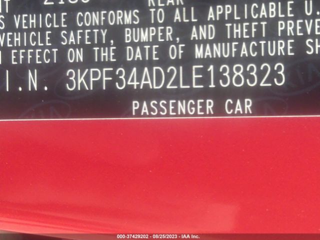 3KPF34AD2LE138323 KIA Forte Gt-line