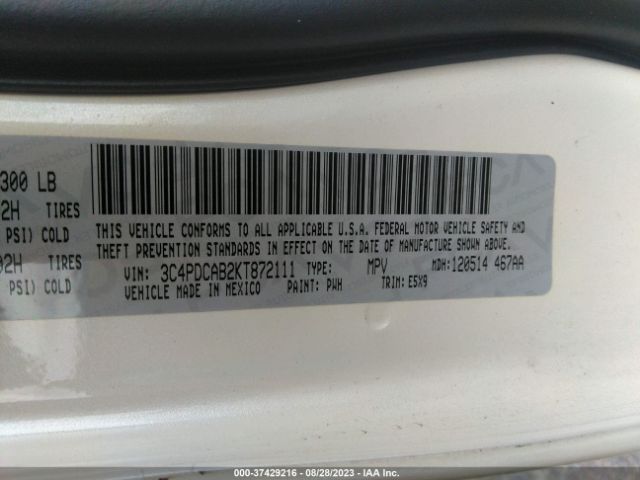 3C4PDCAB2KT872111 Dodge Journey Se Value Pkg
