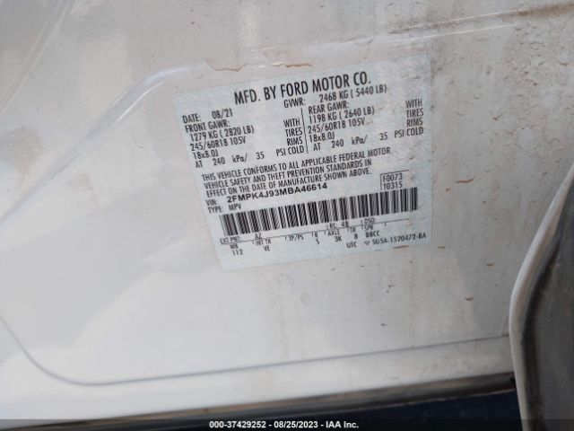 2FMPK4J93MBA46614 Ford Edge Sel/st-line