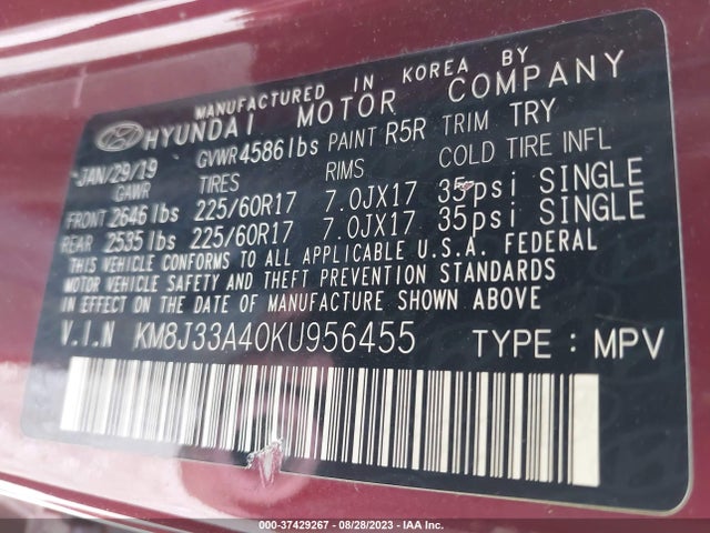 Hyundai Tucson Value 2019 KM8J33A40KU956455 Image 15