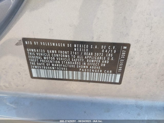 3VWE57BU8KM192992 Volkswagen JETTA SEL