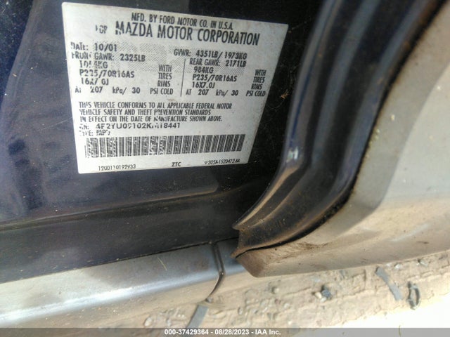 2002 MAZDA TRIBUTE LX/ES VIN: 4F2YU09102KM18441