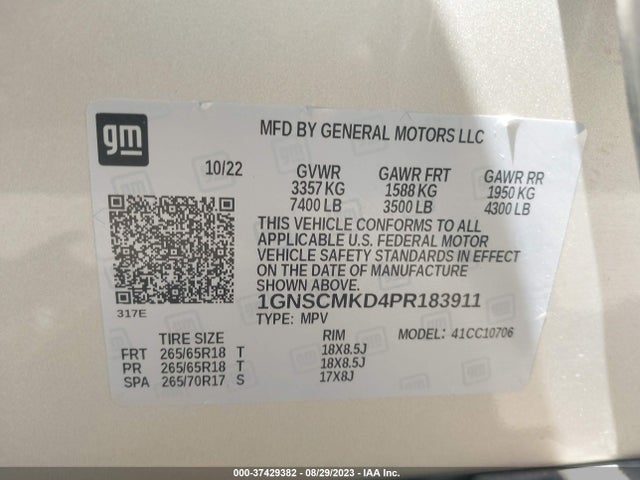 Chevrolet Tahoe 2wd Ls 2023 1GNSCMKD4PR183911 Image 9