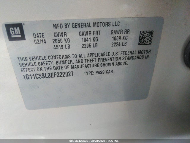 Chevrolet MALIBU LT 2014 1G11C5SL3EF222027 Image 9