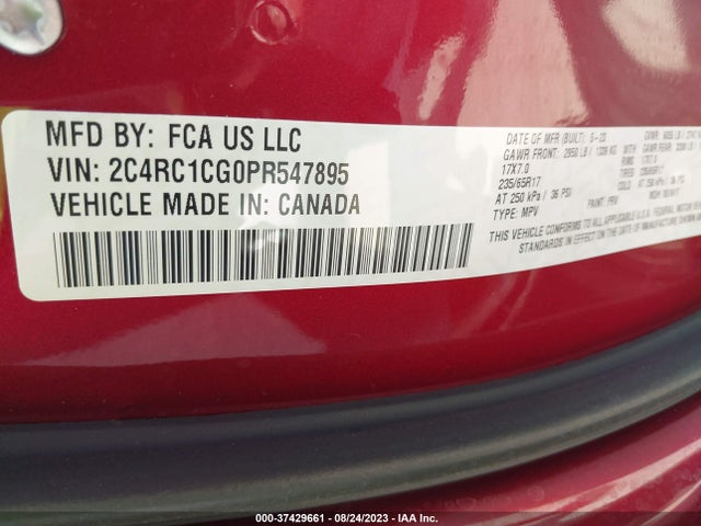 2C4RC1CG0PR547895 Chrysler Voyager Lx