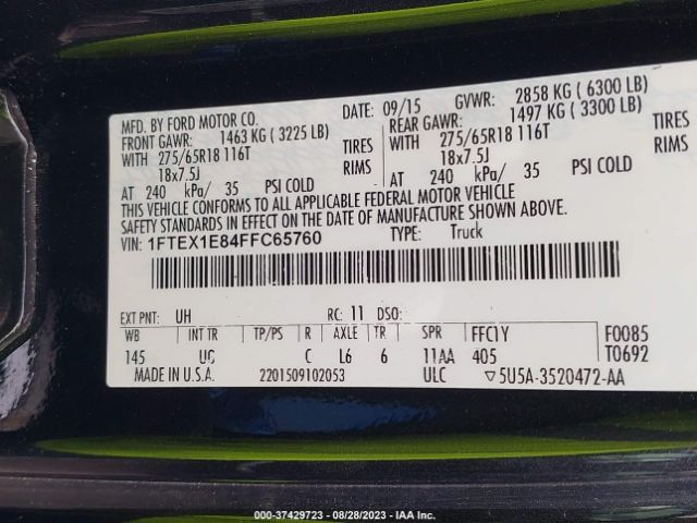 1FTEX1E84FFC65760 Ford F-150 Xlt/xl