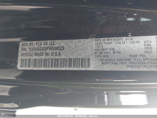 1C4HJXDG0PW508525 Jeep Wrangler Sport S