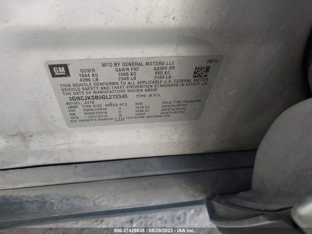 Chevrolet TRAX LS 2016 3GNCJKSB9GL272345 Image 9