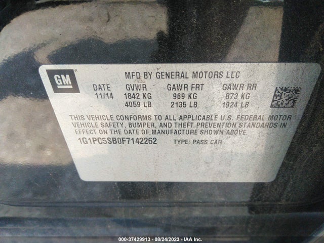 Chevrolet CRUZE LT 2015 1G1PC5SB0F7142262 Image 9