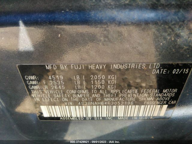 4S3BNAH64F3052196 Subaru Legacy 2.5i Premium