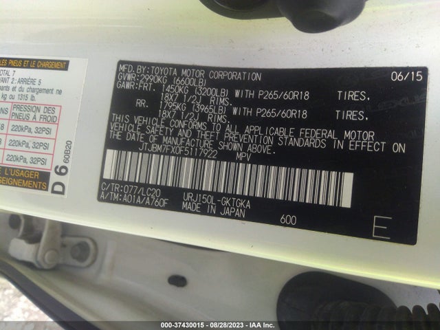 Lexus GX 460 2015 JTJBM7FX0F5117922 Image 14