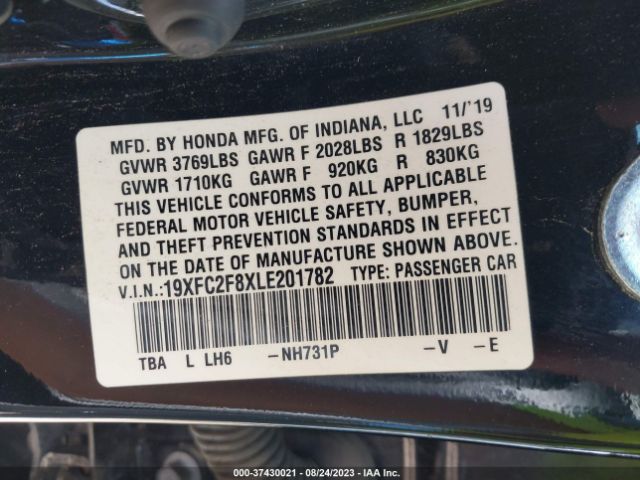 19XFC2F8XLE201782 Honda Civic Sedan Sport