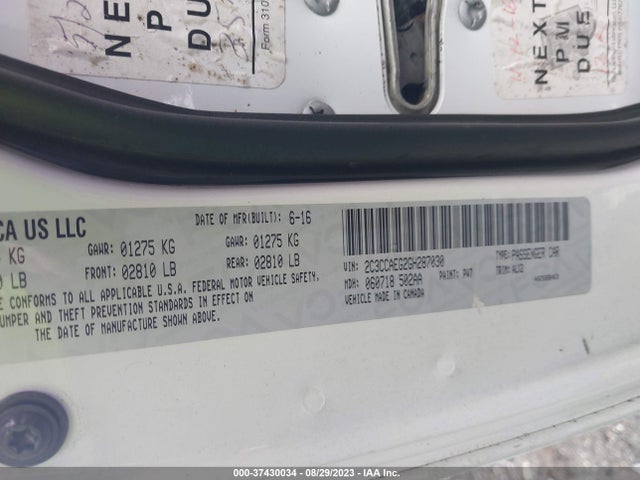 2C3CCAEG2GH287030 Chrysler 300 300c