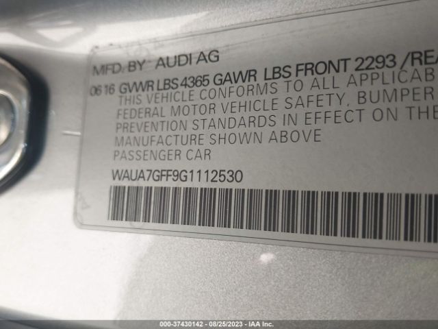 2016 AUDI A3 WAUA7GFF9G1112530 Photo 8